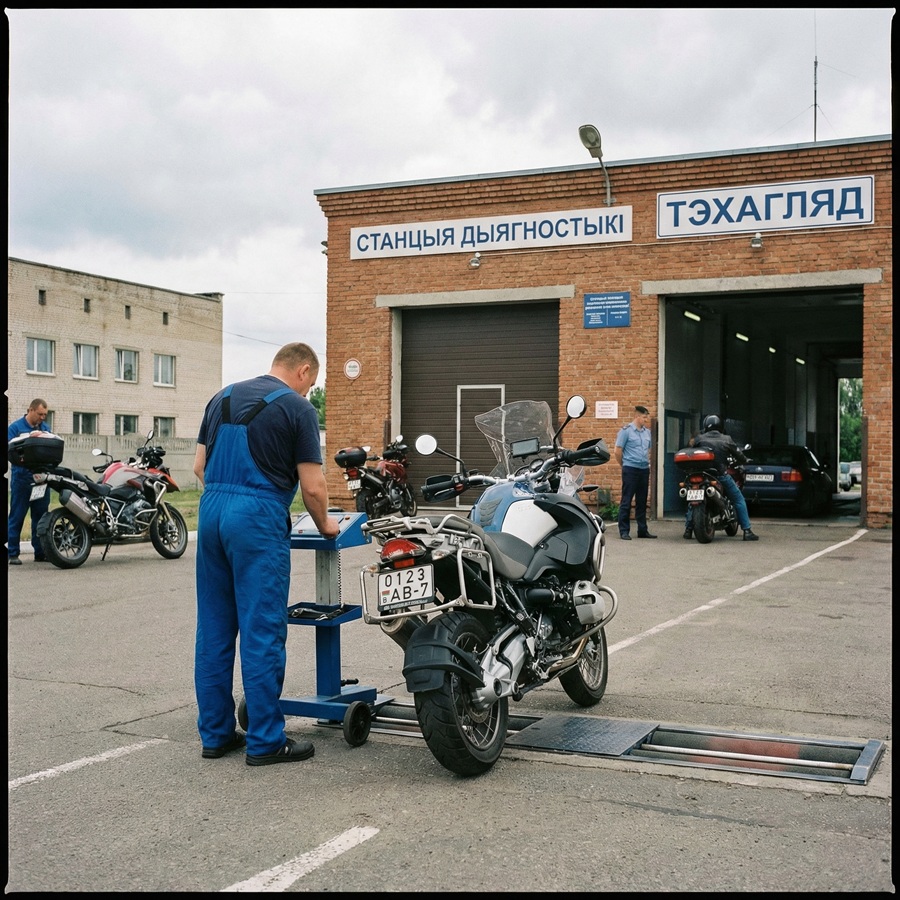 Прохождение техосмотра на мотоцикле